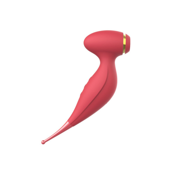 Oiseau du Paradis - Vibromasseur 2 en 1 avec vibration clitoridienne par membrane et embout stimulateur rouge 